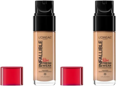 L’Oréal Paris Makeup Infallible Up to 24 Hour Fresh Wear Foundation, Golden Amber, 1 fl; Ounce (Pack of 2)