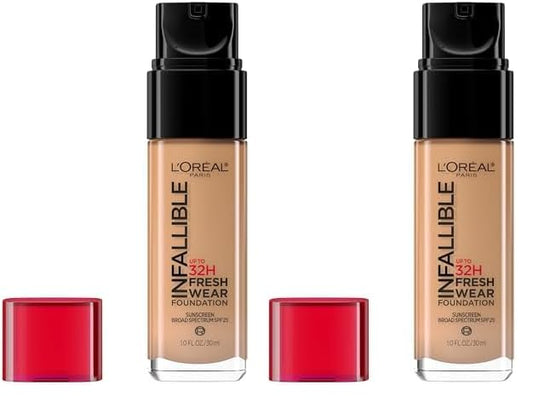 L’Oréal Paris Makeup Infallible Up to 24 Hour Fresh Wear Foundation, Golden Amber, 1 fl; Ounce (Pack of 2)