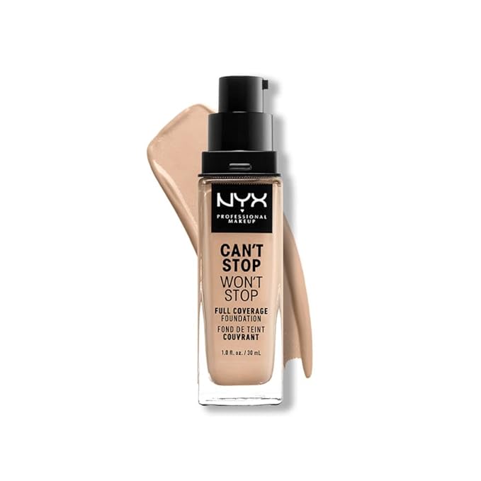 NYX PROFESSIONAL MAKEUP Can't Stop Won't Stop Foundation, 24h Full Coverage Matte Finish - Vanilla