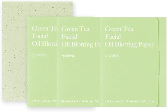 Premium Collection Oil Control Paper, Blotting Paper, Absorbing Sheets for Oily Skin Care (size 3.5" x 2.4") Made in Korea(Green Tea)