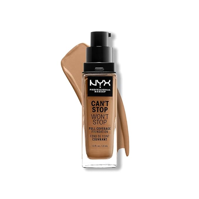 NYX PROFESSIONAL MAKEUP Can't Stop Won't Stop Foundation, 24h Full Coverage Matte Finish - Golden Honey