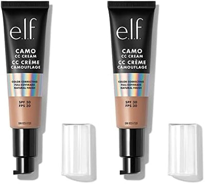 e.l.f. Camo CC Cream, Color Correcting Medium-To-Full Coverage Foundation with SPF 30, Tan 425 N, 1.05 Oz (30g) (Pack of 2)