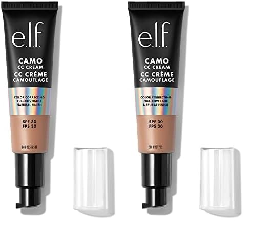 e.l.f. Camo CC Cream, Color Correcting Medium-To-Full Coverage Foundation with SPF 30, Tan 425 N, 1.05 Oz (30g) (Pack of 2)
