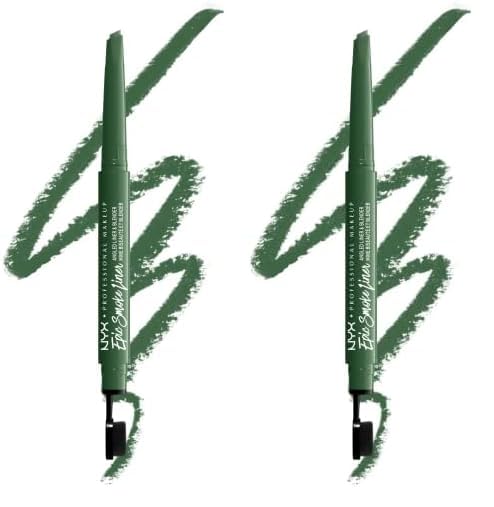 NYX PROFESSIONAL MAKEUP Epic Smoke Liner, Vegan Smokey Eyeliner - Sage Sparks (Hunter Green) (Pack of 2)