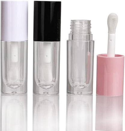 COSIDEA 14pcs Empty 6ml big doe foot wand Chunky lip gloss tubes for DIY lipgloss,Pink round lipgloss containers tubes with thick wand (White)