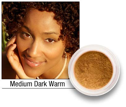 SPF 30 Premium Loose Mineral Foundation Makeup 8g (7 Shades Available) (Medium Dark Warm (Medium dark skin with red yellow undertones))