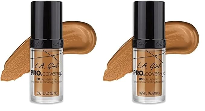 L.A. Girl Pro.Coverage Illuminating Foundation, Bronze GLM651 (Pack of 2)