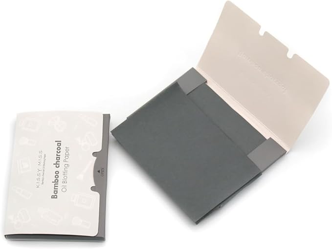 Bamboo charcoal oil blotting sheets for face,100 Counts in 1 Pack,lift away excess oil,easy to slip into your purse, makeup bag, or even your pocket (Grey)