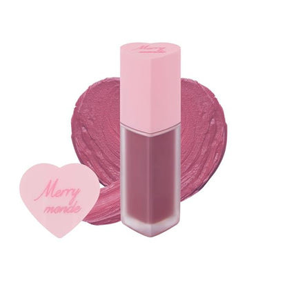 Cherry Heart Mega Tint – High-Pigment, Smudge-Proof Korean Lip Tint for All-Day Wear (02 Mauve Cherry, 1 Count)
