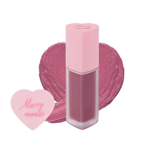 Cherry Heart Mega Tint – High-Pigment, Smudge-Proof Korean Lip Tint for All-Day Wear (02 Mauve Cherry, 1 Count)