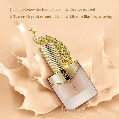ZEESEA [Palace Identity] Chinese Phoenix Liquid Foundation Full Coverage,Matte Finish Long Lasting Up To 12 Hours, Lightweight & Flawless Liquid Foundation For Colored Skin, W02# Porcelain