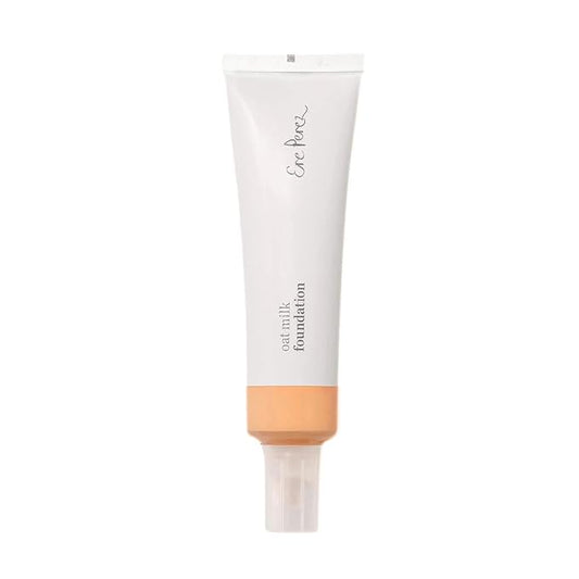 Ere Perez - Natural Oat Milk Liquid Foundation | Breathable, Buildable, Med-Full Coverage, Dewy | Peach Extract, Vitamin E | Vegan, Cruelty-Free, Clean Beauty (Vienna | light-med warm, 1fl oz | 30ml)