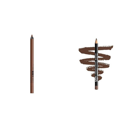NYX Line Loud Lip Liner Longwear Pigmented Lip Pencil with Jojoba Oil & Vitamin E - Total Baller & Slim Lip Pencil Long-Lasting Creamy Lip Liner - Espresso