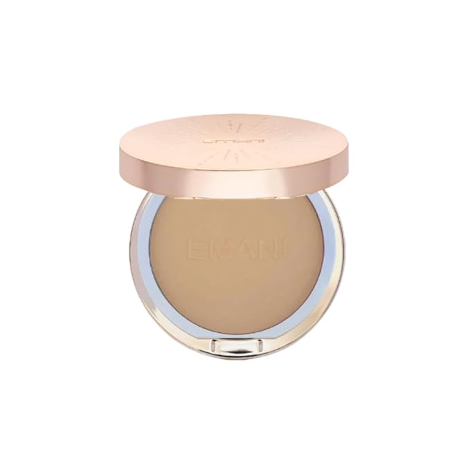 Emani Flawless Matte Powder Foundation Makeup for Sensitive Skin, Natural Mineral Foundation Compact with Buildable Coverage, Oil Control, Talc Free, Cruelty-Free & Vegan, Golden Tan