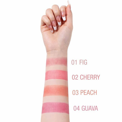 Chubby Cream Blush Stick for Face Cheek Lip Eye, Light Translucent Color for Fair Skin, Velvet Mousse Texture, Natural Pink Magenta Peach Red Matte Makeup Blusher, Vegan Cruelty Free