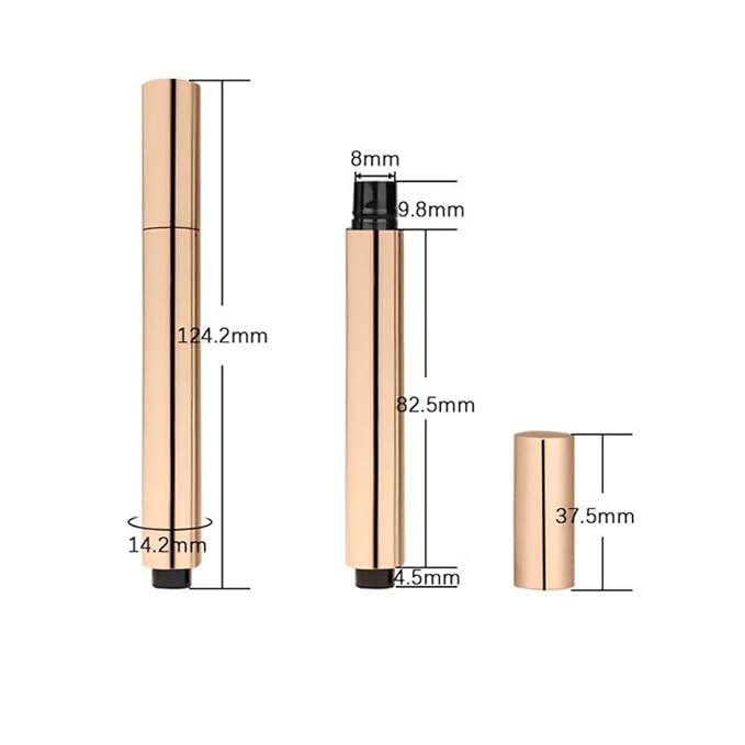2 Pcs 3ml Empty Concealer Tubes Liquid Foundation Tubes Refillable BB Cream Pressing Pen Tubes Portable Cosmetic Makeup Containers