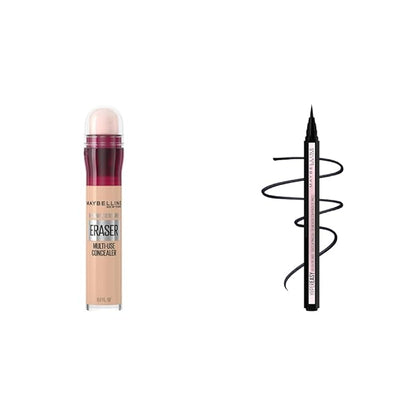Maybelline Instant Age Rewind Dark Circles Concealer and Hyper Easy Liquid Eyeliner Bundle, 115, 0.018 Fl Oz