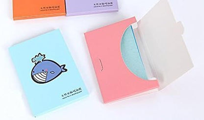 6 Boxes Flax Aloe Face Oil Absorbing Paper Sheets Oil-Absorbing Tissues Makeup Oil Control Absorbing Blotting Unisex Paper Sheets(Random Color)
