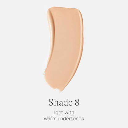 Saie Glowy Super Skin Tint Liquid Foundation - Hydrating Serum Foundation with Lightweight, Medium Coverage - Formulated with Hyaluronic Acid to Hydrate, Brighten and Plump - Shade 8 (1.01 oz)