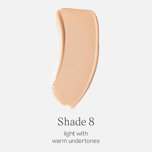 Saie Glowy Super Skin Tint Liquid Foundation - Hydrating Serum Foundation with Lightweight, Medium Coverage - Formulated with Hyaluronic Acid to Hydrate, Brighten and Plump - Shade 8 (1.01 oz)