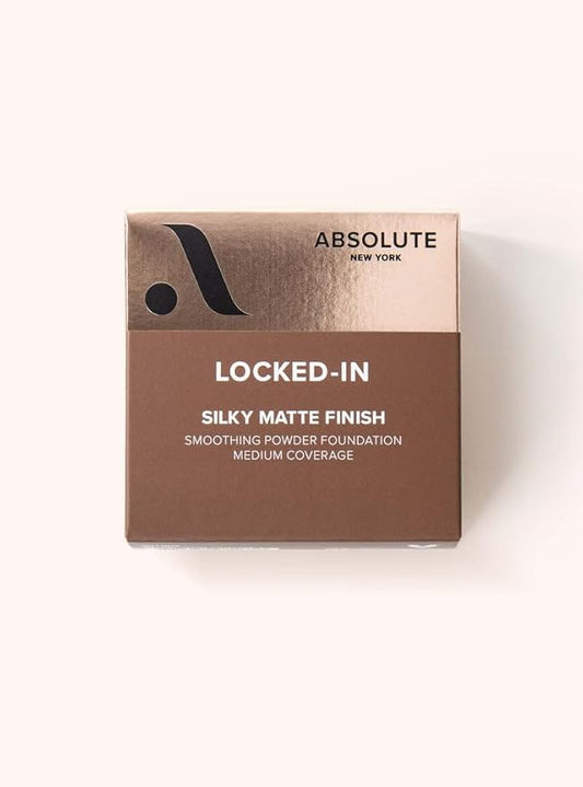 Absolute New York Locked-in Powder Foundation, Women Make-up Cosmetic Accessories, Long-Lasting Formula (MFLN10 Warm Espresso, 2.4 oz)