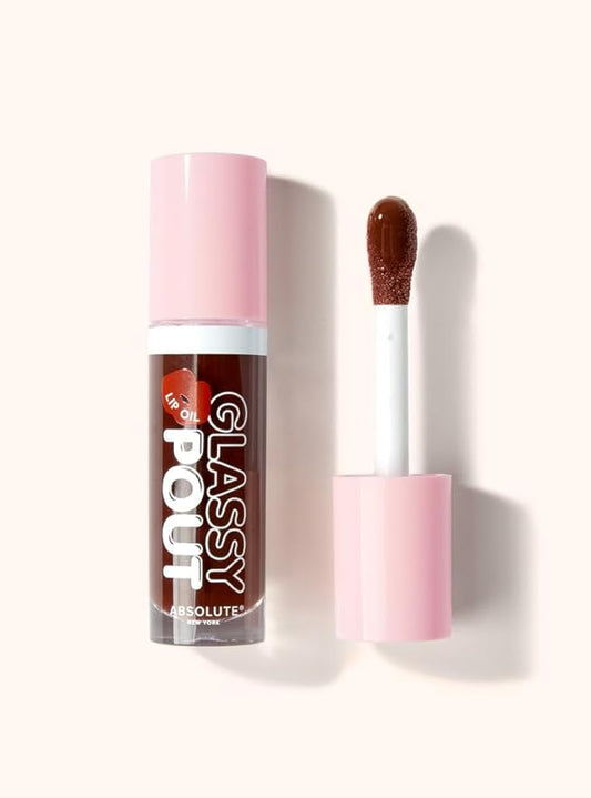 Absolute New York Glassy Pout Lip Oil, Long Lasting Hydration, Ultra Glassy Shine, Non Sticky Lip Oil (MLGL06 Savory)
