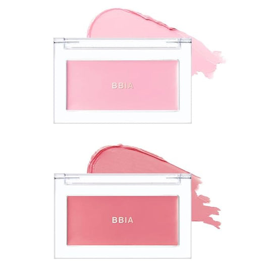 BBIA Ready To Wear Downy Cheek Cream Blush 2P Set (07 DOWNY ANGEL + 08 DOWNY ROSY) / Blendable and Lightweight Cheek Makeup, Highly Pigmented with Long Wearing Formula