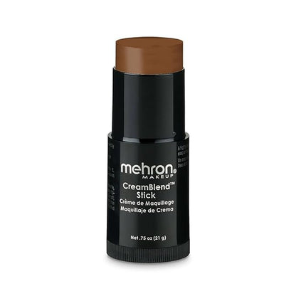 Mehron CreamBlend Stick | Face & Body Paint - Foundation Cream Makeup - Halloween Perfect - .75 oz (21 g) (Light Ebony)