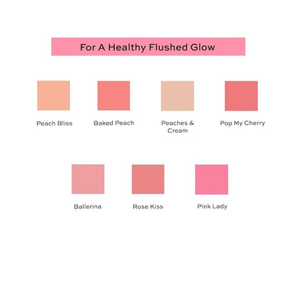 Revolution, Blusher Reloaded, Pressed Powder Face Blusher, Highly Pigmented & Long Lasting Formula, Peach Bliss, 0.26 oz