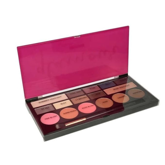 Glamour 16 Color Face & Eyes Palette - Smoky