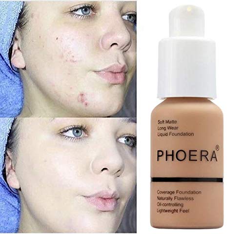 30ml Full Coverage Foundation Flawless Concealer Foundation Matte Oil Control Concealer Long Lasting Moisturizing Base Liquid Cover Cream Colour Changing Foundations for women&girls