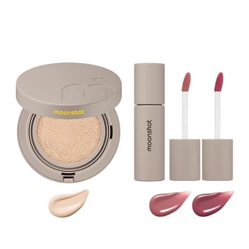 Moonshot KOREA Conscious Fit Mellow Lip Tint&Foundation Lip Stain Gift Set,k-beauty, (Foundation Lip Stain Set (17N+02 Wormhole Mystery+05 Space Rose, 1)
