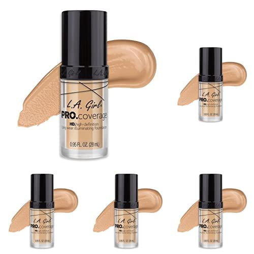 L.A. Girl Pro Coverage Liquid Foundation, Fair, 0.95 Fl Oz (Pack of 5)