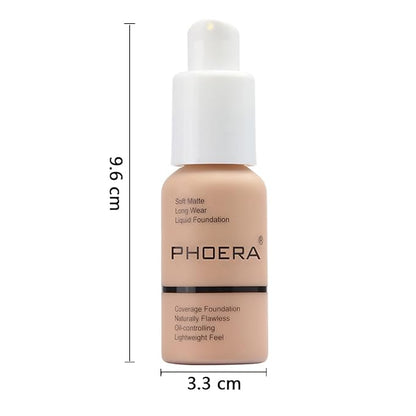 PHOERA Foundation,Matte Oil Control Concealer Cream,Long Lasting Waterproof Makeup,Full Coverage Foundation (101 Porcelain)