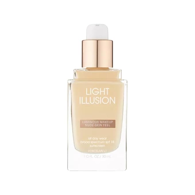 FLOWER BEAUTY By Drew Barrymore Light Illusion SPF Foundation - Blendable + Buildable - Natural Finish - Lightweight Formula (Nutmeg)
