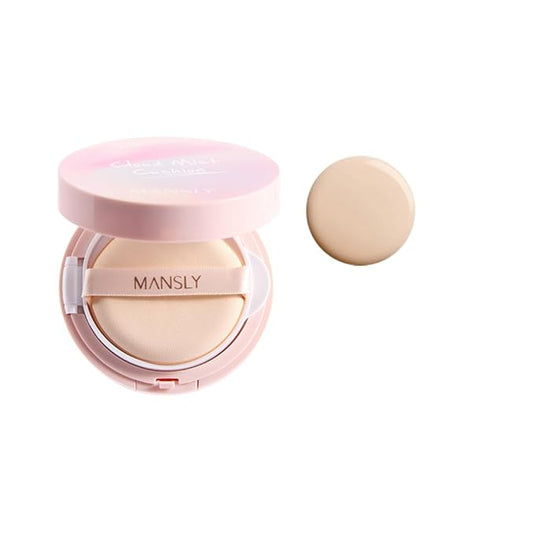 LAMUSELAND Air Cushion BB Cream Foundation, 2 Shades Tinted Moisturizing Waterproof Long-lasting Nude Natural Concealer, Oil Control BB Cream Makeup (Natural, 1)
