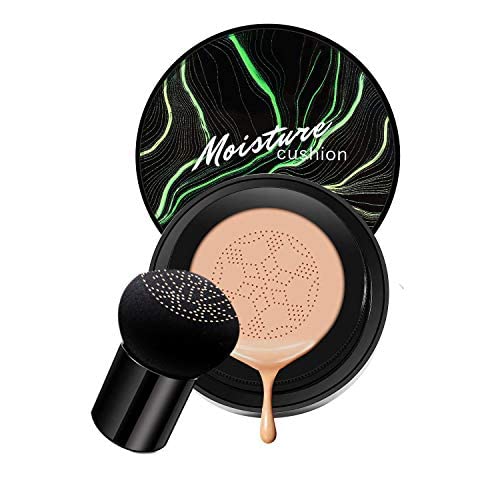Mushroom Head Air Cushion CC Cream, Natural Moisturizing Highlighting Matte Oil Control Concealer Facial Blemish Concealer Foundation BB Cream for Women Girls (Natural)