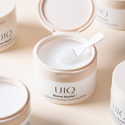 UIQ Biome Barrier Firming Collagen Cleansing Balm | Hygenic One-Step Makeup Remover | Non-Greasy Sorbet Texture | Gentle, Soothing for All Skin Types | No.1 Oliveyoung Cleanser | 3.38 fl. oz.