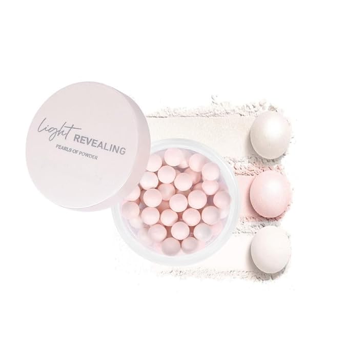 5 Colors Shimmer Matte Setting Powder with Puff, Oil Control Face Loose Translucent Powder Makeup,Brighten Longlasting Finishing Powder,Lightweight Waterproof Soft Focus Blurring Powder, 01