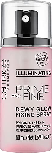 Catrice | Prime & Fine Illuminating Dewy Glow Spray & Corrector Anti-Red Primer Bundle | Full Coverage Makeup | Vegan & Cruelty Free