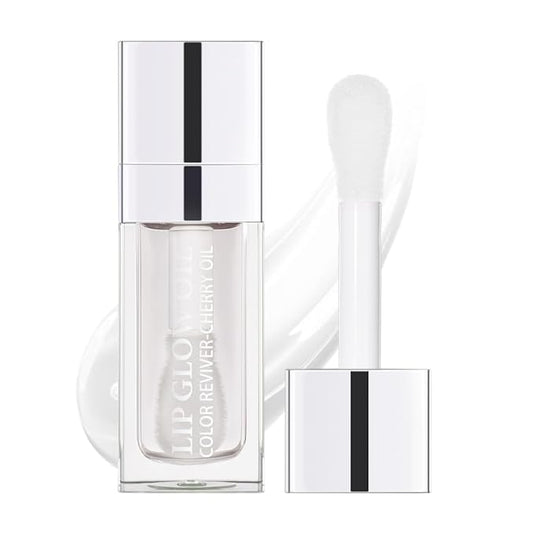 Hydrating Lip Glow Oil, Plumping Lip Gloss, Moisturizing Lip Oil Gloss, Transparent Moisturizing Lip Balm, Natural Lip Plumper, Lip Plumper Gloss Make Lips Fuller and Moisturizing (Clear)