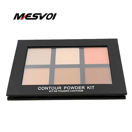 6 Color Contour Powder Kit Foundation Palette Contouring Makeup Kit Highlight Dramatically Sculpt Enhance Features (Medium)
