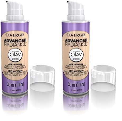 COVERGIRL Advanced Radiance Age Defying Foundation Makeup Medium Light, 1 oz (packaging may vary) (Pack of 2)