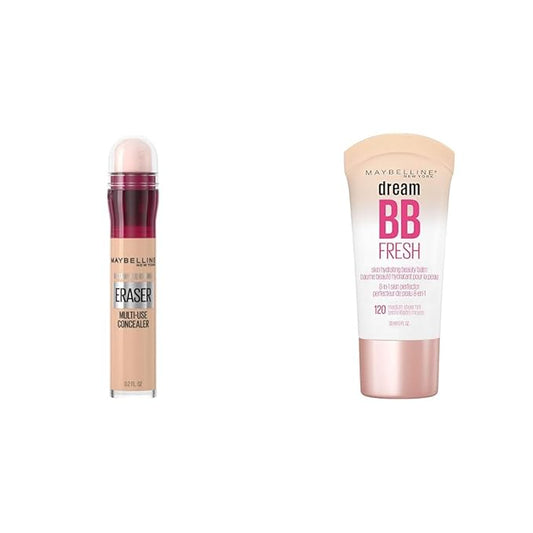 Maybelline Instant Age Rewind Dark Circles Concealer 115 Count and Dream Fresh Skin Hydrating BB Cream SPF 30 Medium