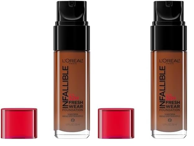 L’Oréal Paris Makeup Infallible Up to 24 Hour Fresh Wear Foundation, Deep Amber, 1 fl; Ounce (Pack of 2)