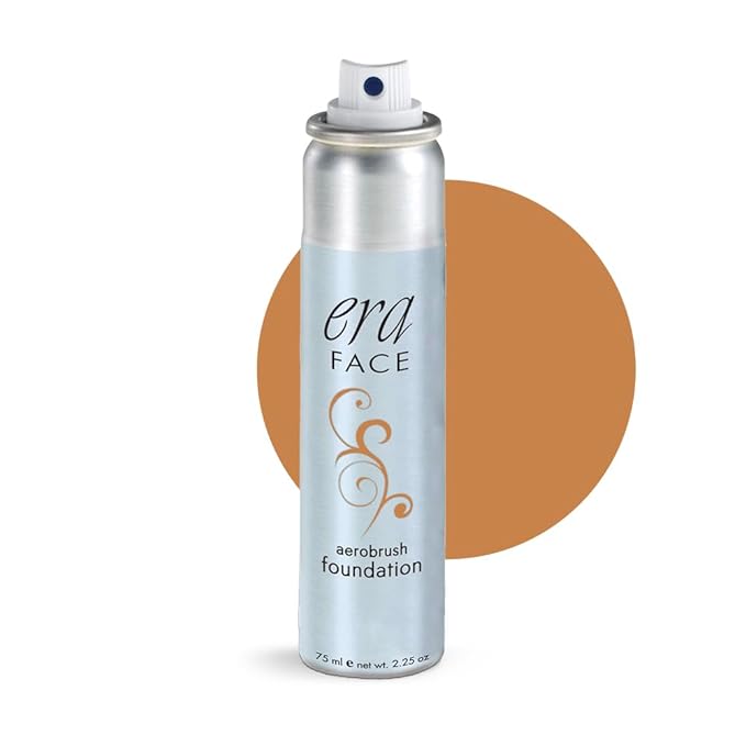 ERA Face spray makeup (R8 Amber, 2.25 oz) - airbrush foundation, everyday, buildable, professional spray on cosmetics by Era Beauty
