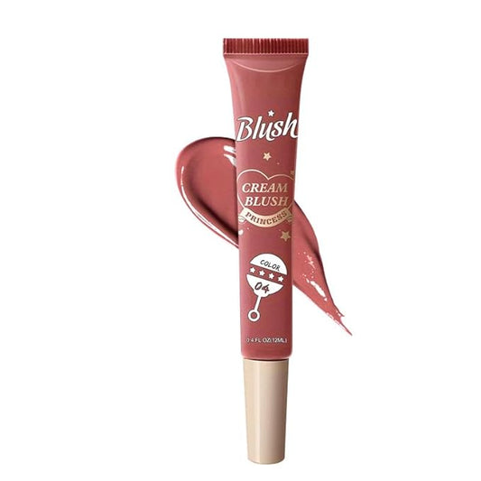 Lightweight Liquid Cream Blush Eyeshadow - Superdewy & Buildable Pigmentation, Cruelty Free Vegan Makeup, Natural-looking Cheek Tint with Dewy Finish (#04, A)