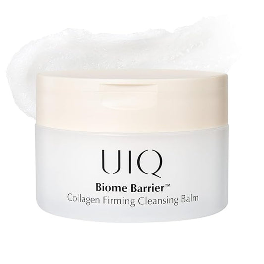 UIQ Biome Barrier Firming Collagen Cleansing Balm | Hygenic One-Step Makeup Remover | Non-Greasy Sorbet Texture | Gentle, Soothing for All Skin Types | No.1 Oliveyoung Cleanser | 3.38 fl. oz.