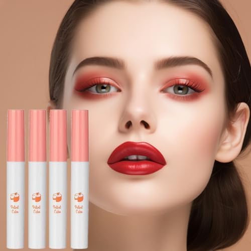 10 Colors Lipstick, Matte Liquid Lip Gloss Set, Tube Red Matte Velvet Tint Stain Set, Natural Ingredients Waterproof & Long Lasting 24 Hours Non-Sticky