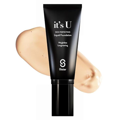 Sistar it's U Skin Perfecting Liquid Foundation Medium Coverage Buildable Weightless Longwearing Blendable 35 g / 1.23 oz. (Vanilla Cream)